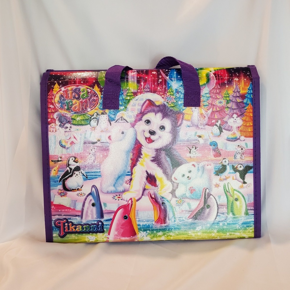 Lisa Frank TIKANNI HUSKY Trifold Portfolio Storage Case Folder School Art 2020
